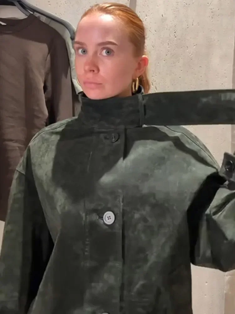 

2025 Lady Winter Fashion Commute Outerwear Suede Zipper Solid Women Jacket Leisure Stand Up Collar Single-breasted Warm Coat