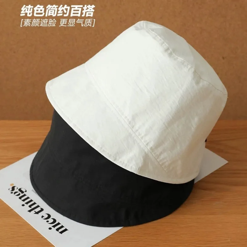 Spring Summer Light Quick Dry Breathable Fisherman Hat Day Simple Color Bucket Hat Plain Face Mask Small Basin Hat Woman Mz139