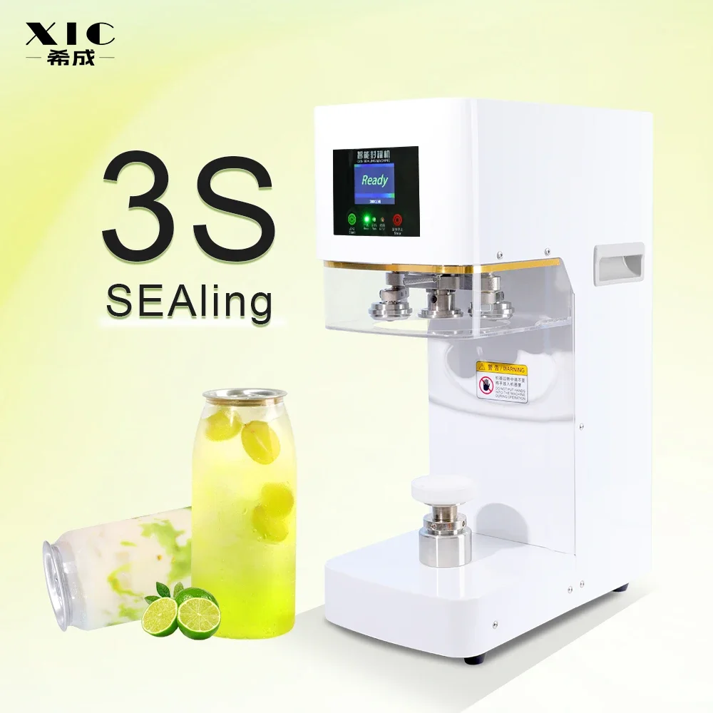 Commercial Full Automatic 3 Seconds  High Speed Aluminum Lid Sealing  Machine Beverage Pet Bottles Soda Tin Can Seamer