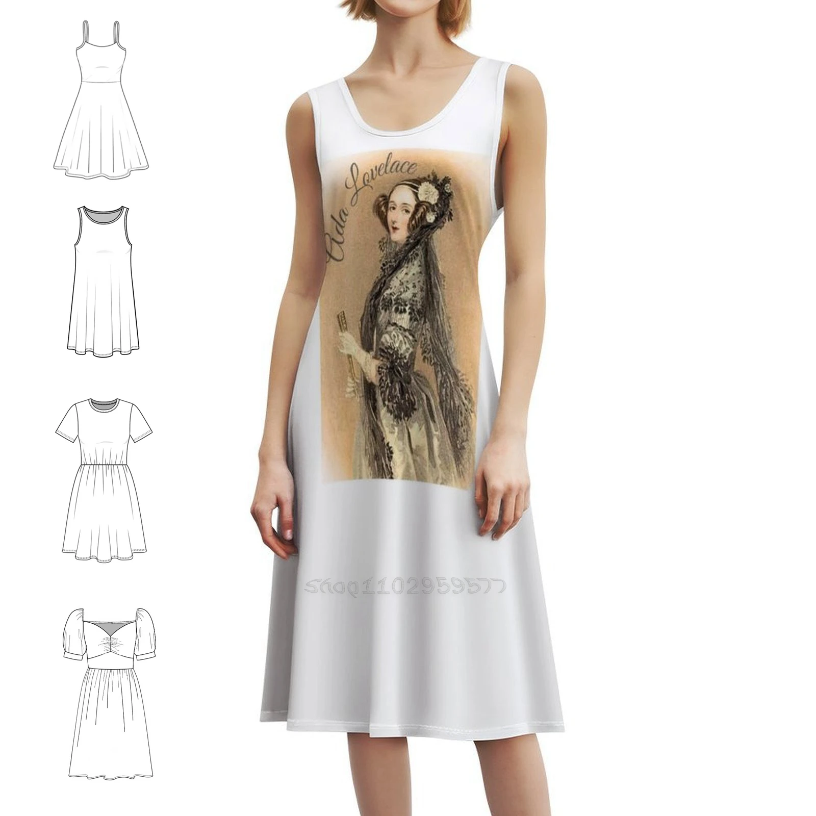 

Богемное платье без рукавов Ada Lovelace для женщин, пляжные вечерние платья с принтом, женская одежда Ada Lovelace