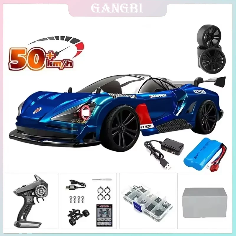 ,Remote Control Car SCY 16301 50KM-Blue 1:16 4WD Remote Control Sports Car, Highway Car, LED Lights, 50km/h Brush Engine