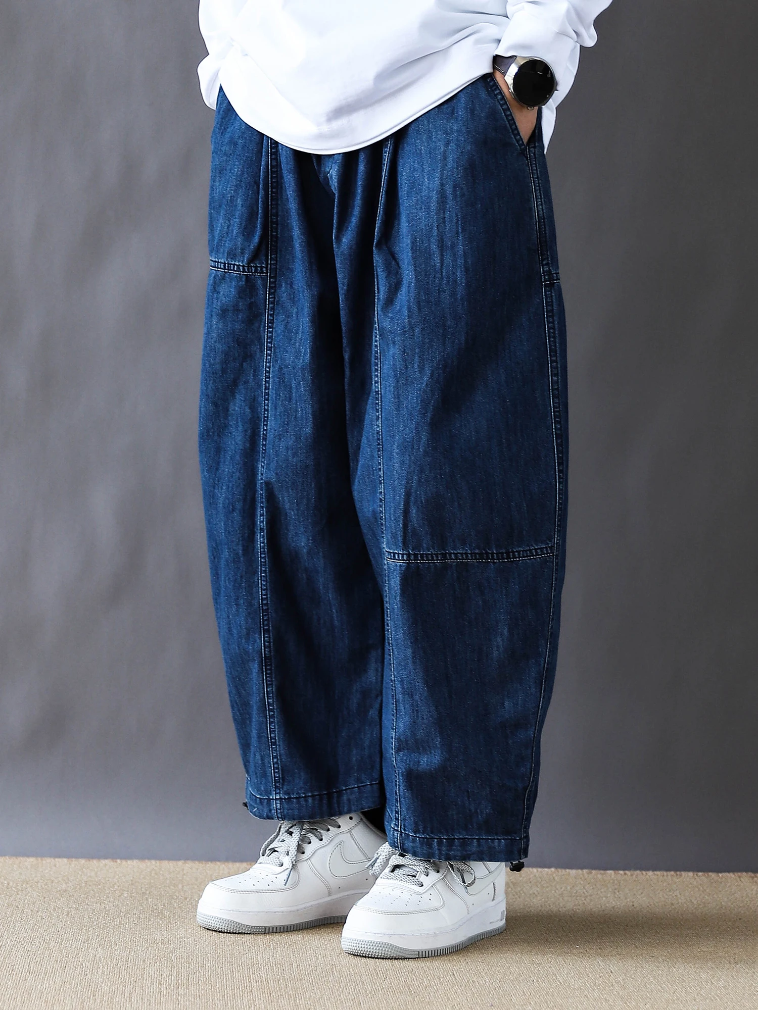 

Мужские джинсы в американском ретро-стиле, свободные прямые брюки-карго, модные повседневные длинные штаны, новинка 2025 года