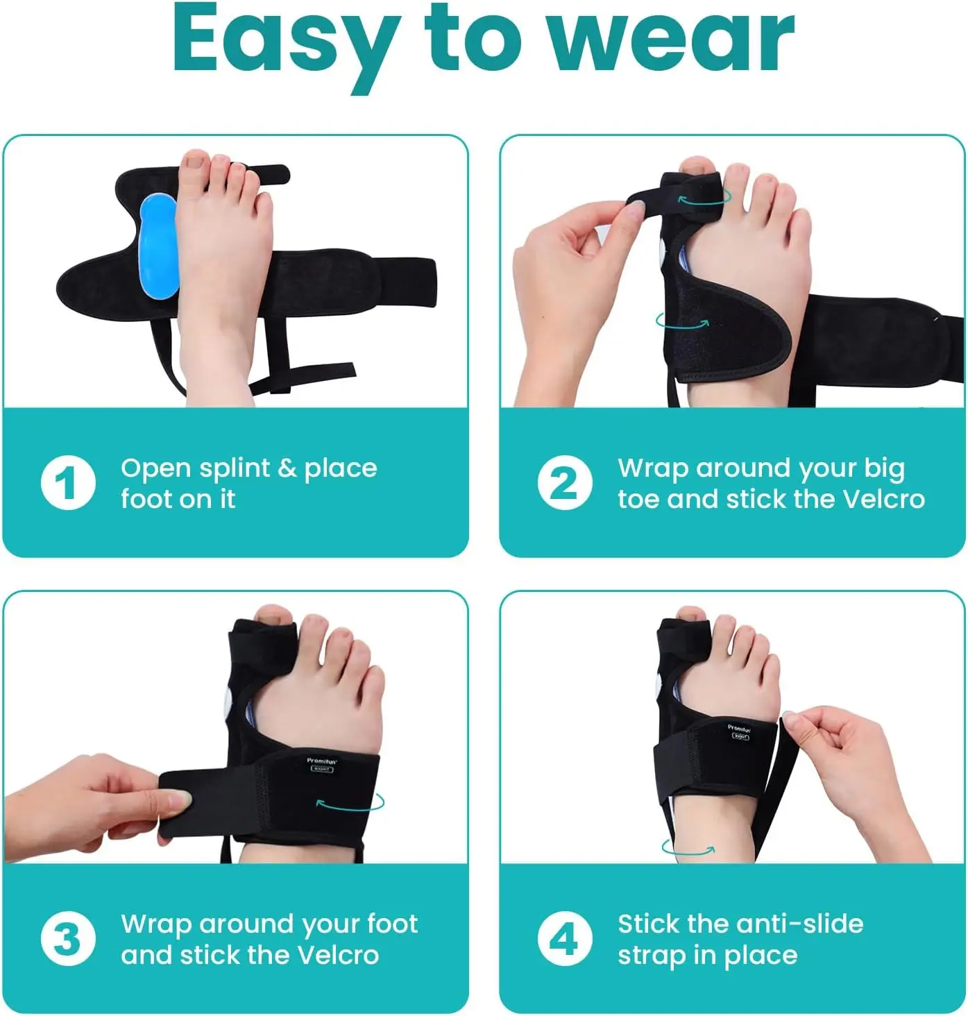 2pcs Sumifun Bunion Corrector Women & Men Big Toe Bunion Splint Brace Adjustable Bunion Correction with Soft Gel Splint Brace