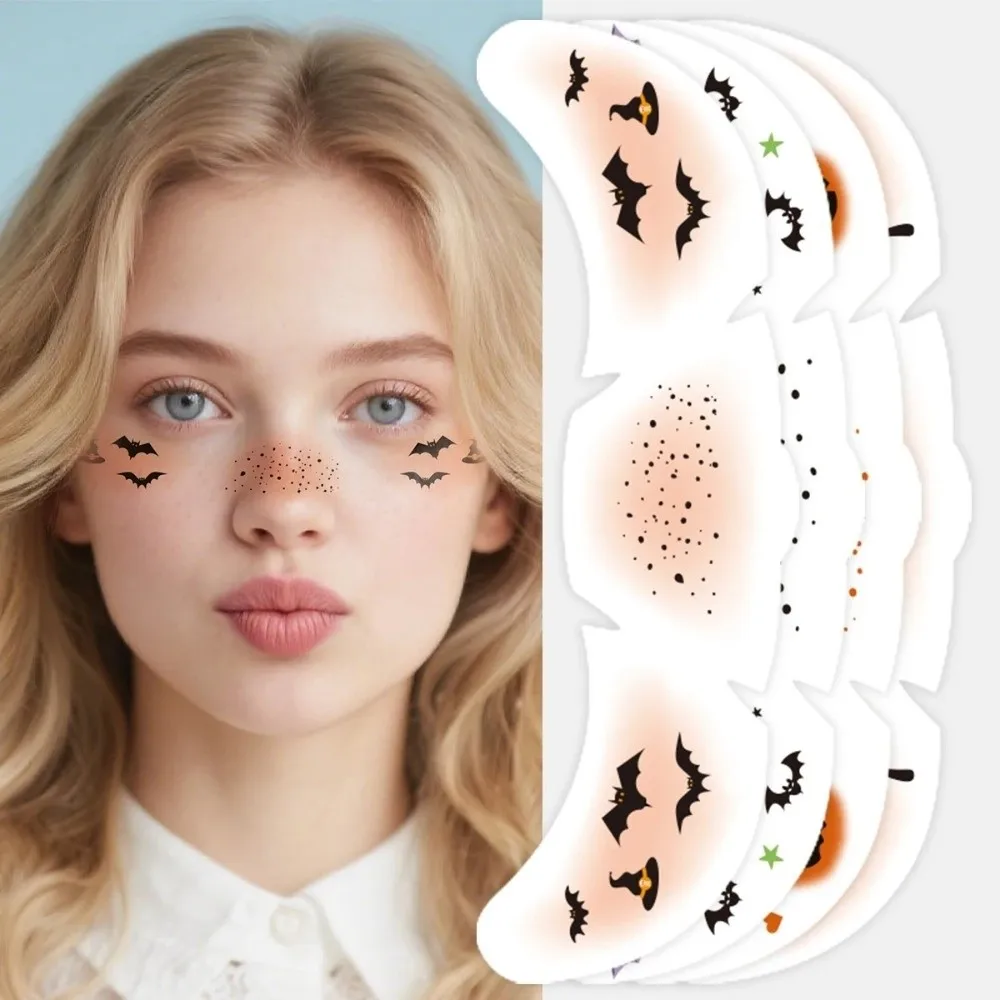 Halloween Face Tattoo Sticker Hot Stamping Freckles Makeup Radiation Fake Freckles Temporary Tattoo Stickers Face Tattoo Decal