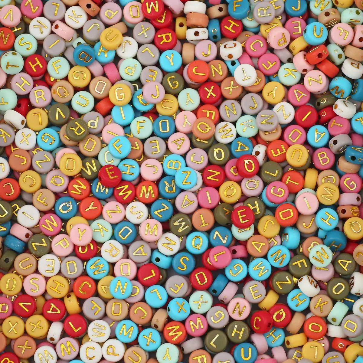 100-400Pcs 7*4mm Round Letter Beads Colorful Acrylic Beads For DIY Bracelets Necklaces Key Chains Jewelry Making Craft Supplies