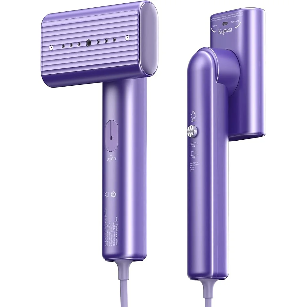 Travel Portable Handheld Fabric Steamer 1200W Fast Heat-up Rotary Mini Iron Clothes Wrinkles Home Vacation Easy Use