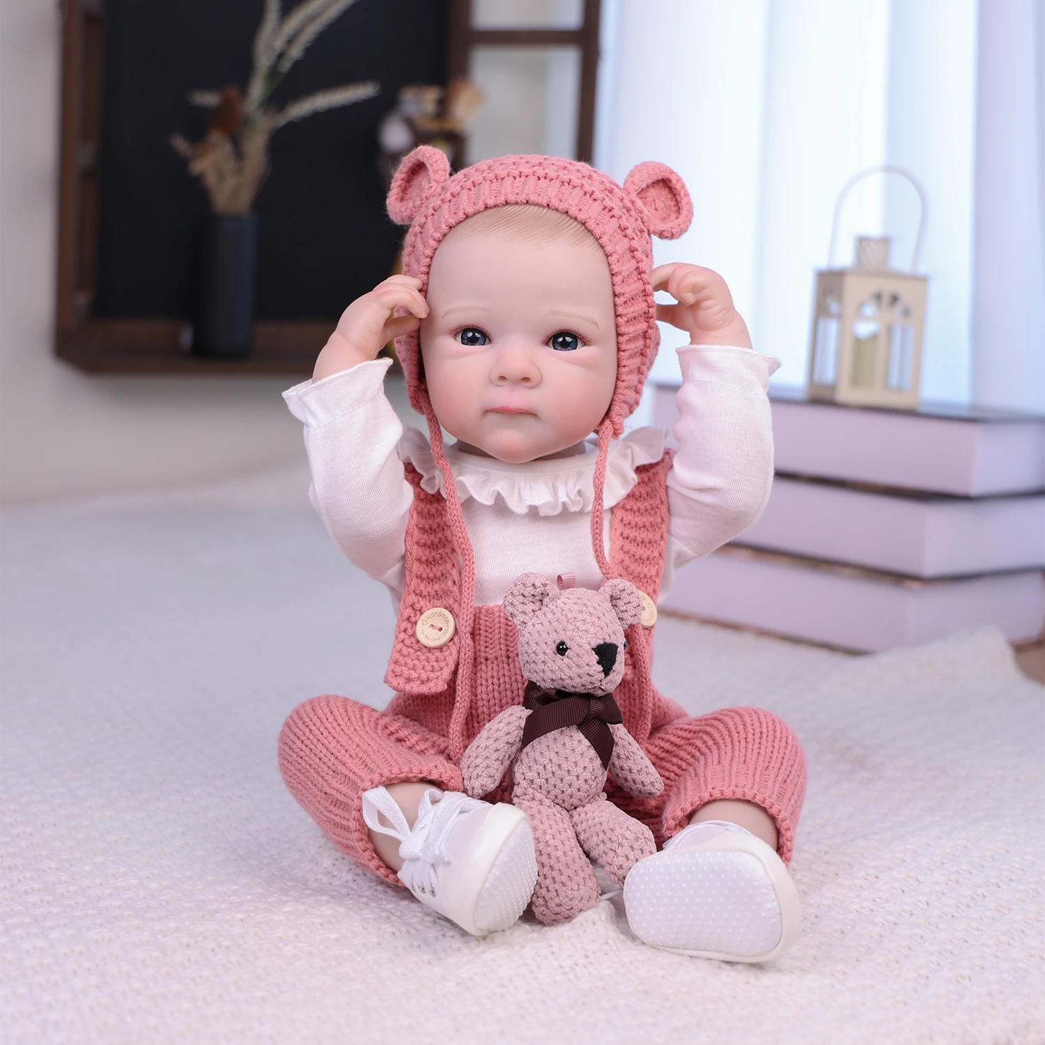 20 Inch Bebe Reborn Doll with Clothes Baby Doll Can Be Washed Soft Appease Education Newborn Baby Doll Christmas Gift