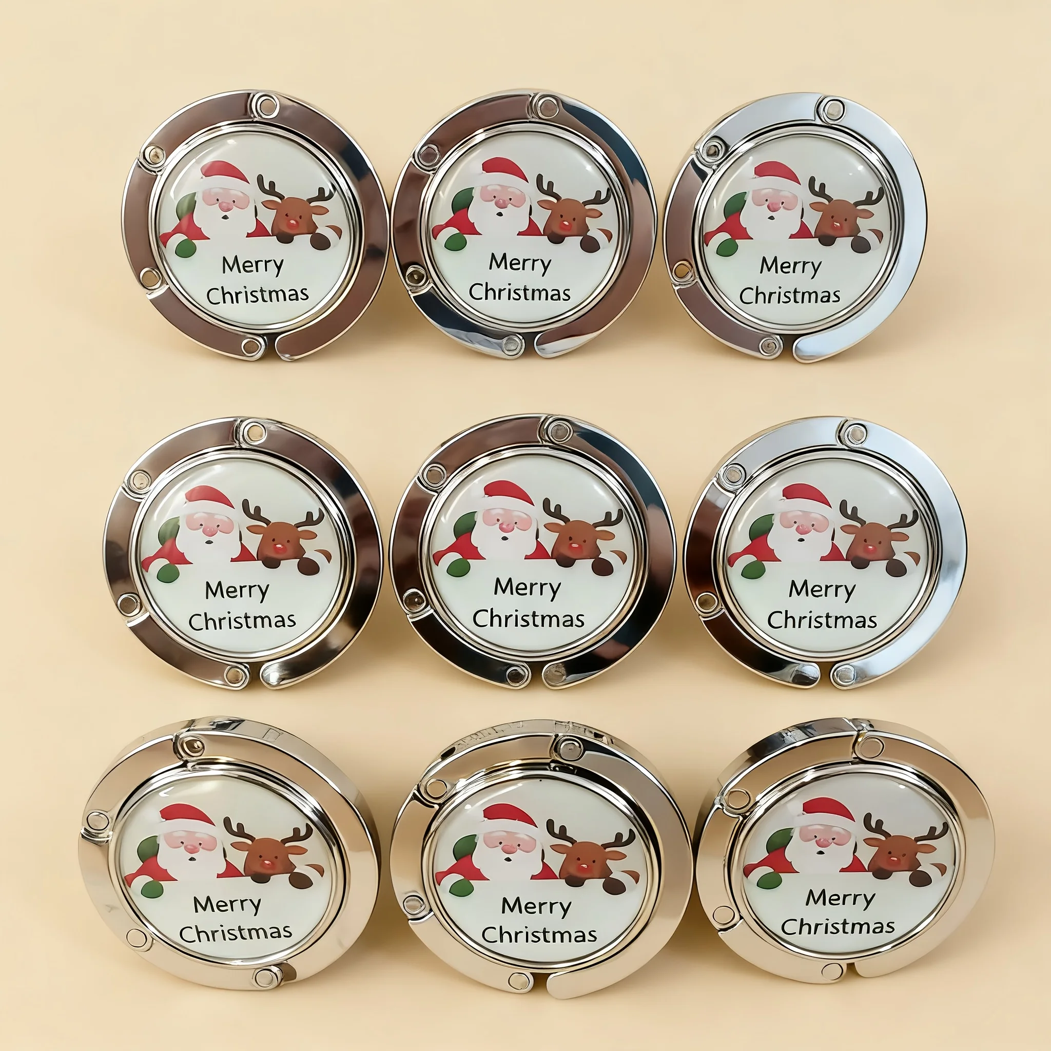 خطافات حقيبة معلقة لعيد الميلاد، متوفرة في مجموعات مكونة من 2، 3، 4، 6، و8، مثالية لهدايا العطلات، مثالية لتنظيم المكاتب