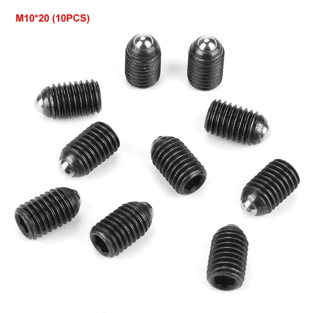 

M10 Screw Thread Hex Socket Carbon Steel Ball Plungers Set 10pcs M10x20 Heavy Duty Fasteners