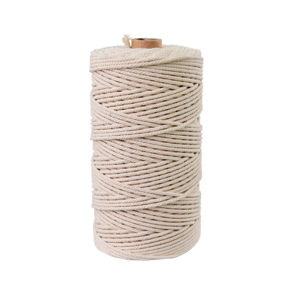 

200m Natural Cotton Rope 3mm Unstained Cream Color Ideal for Handmade Macrame Plant Hangers Wall Hangings Braided Crafts