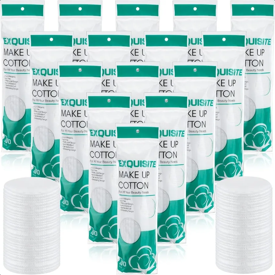 1500 Pcs Cotton Rounds Bulk Exfoliating Rounds for Face Makeup Remover Cotton Facial Pads for Face Makeup Removal Toner Pads