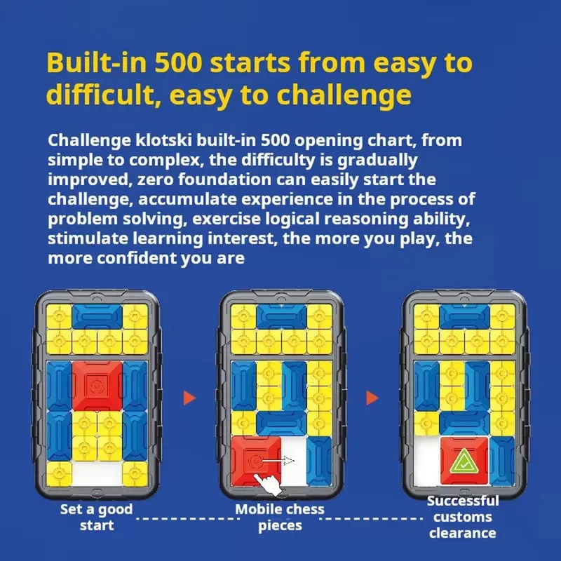 2pc slide block cérebro teaser jogo huarong estrada desafio quebra-cabeças deslizantes pensamento lógico jogo de tabuleiro interativo presentes festa do miúdo