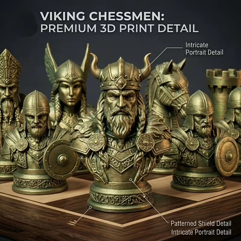 16 Pcs Viking Epic Vintage Metallic Nordic Chess Collectible Set Desktop Decorative Ornaments