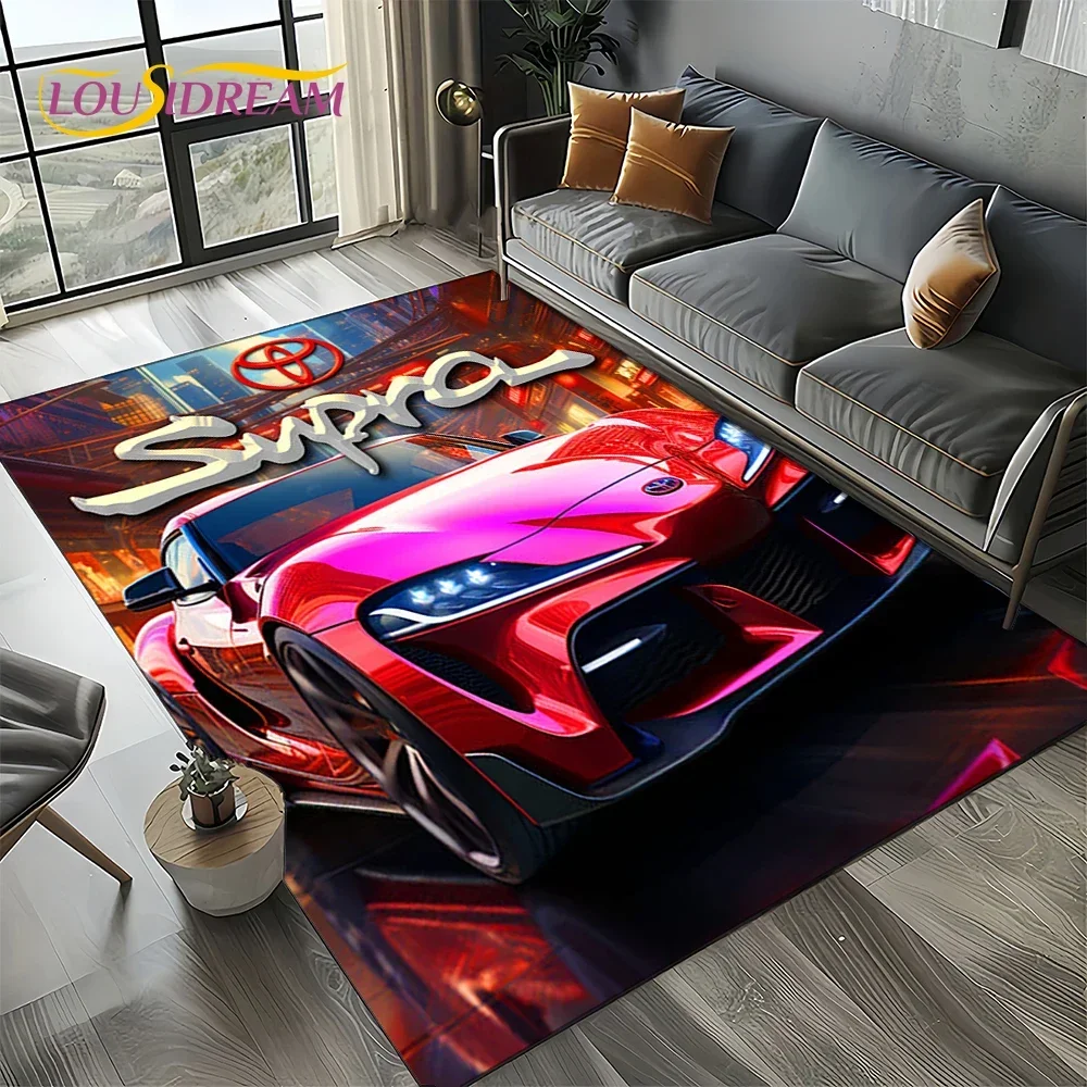 Tapis décoratif HD Racing Car T-TOYOTA Supra pour la maison, le salon, la chambre, le canapé, le tapis de moto, la zone enfant, le tapis de sol