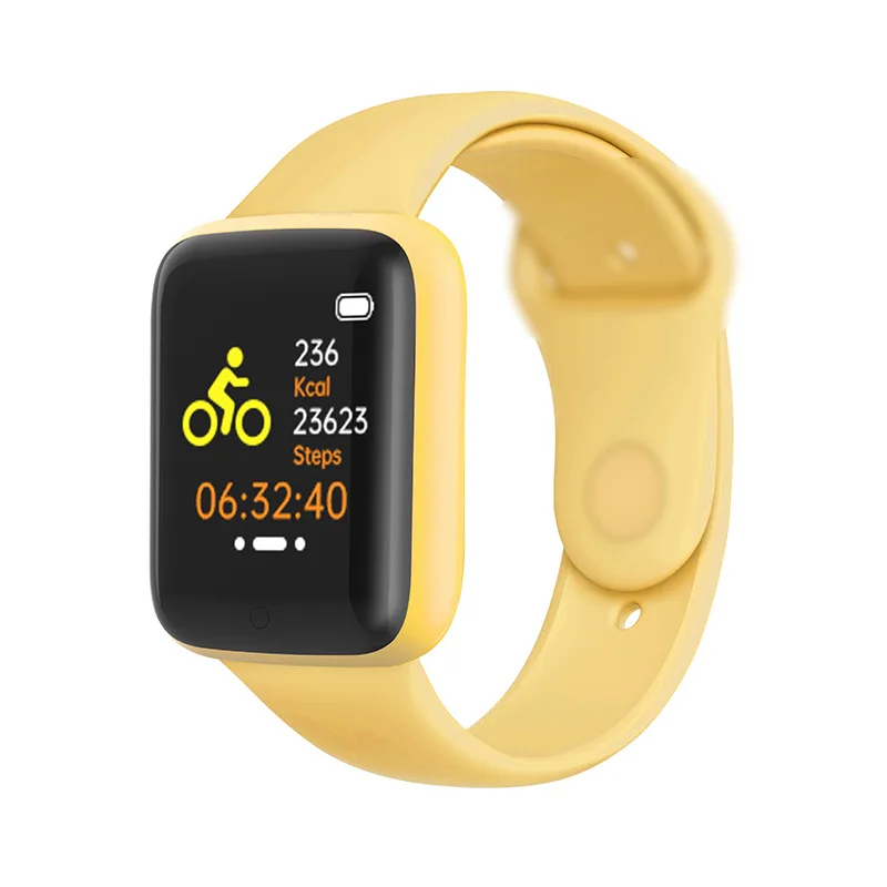 Heart Rate Blood Pressure Blood Oxygen Exercise Color Macaron Bluetooth Y68 Smart Watch D20 Smart Bracelet