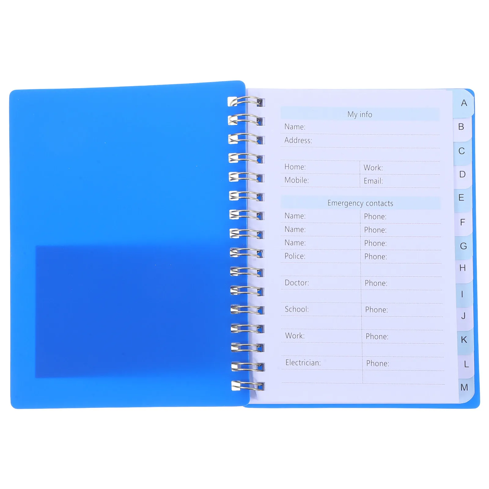 A6 Multi-Function Password Notebook Spiral Coil Binding with Alphabetical Tabs Website Address Recorder Notepad Portable Secure