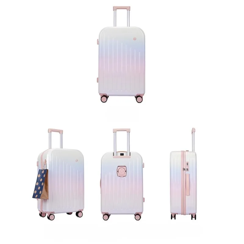 2024 new gradient color trolley suitcase High-value 20-inch carry-on suitcase Student travel suitcase trolley case Lightweight