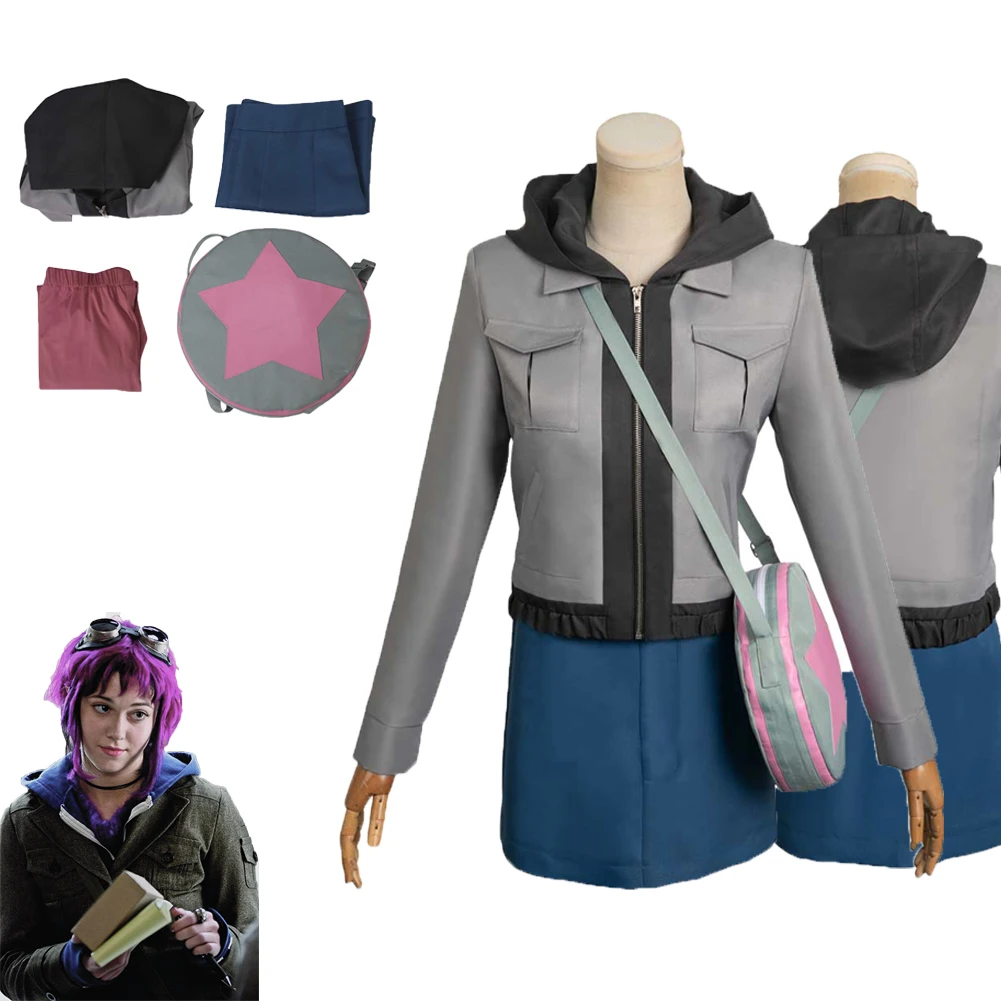 

TV Scott Cos Pilgrim Ramona Flowers Cosplay Costume Outfits Fantasy Tops Dresses Accessories For Female Halloween Carnival Suit