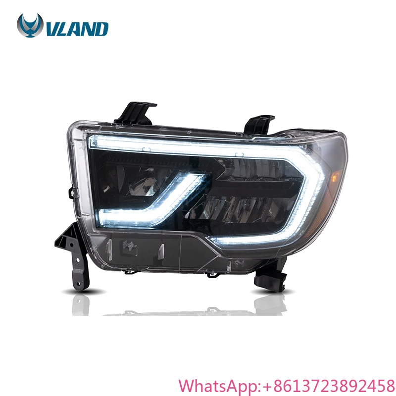 

VLAND Factory LED Headlights With Sequential Car Head Lamp 2007-2017 2018 Tundra Headlamp Sequoia Head Light for Toyota Tundra