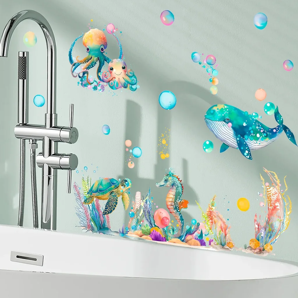 Cartoon Girl Wall Decal Bedroom Decor Waterproof Self-adhesive Home Art DIY Decoration Wall Sticker Bathroom Wall Art Decals