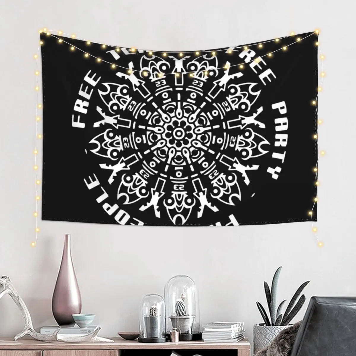 23FT001 - Tekno 23 free people free tekno free party Tapestry House Decoration Room Ornaments Tapestry