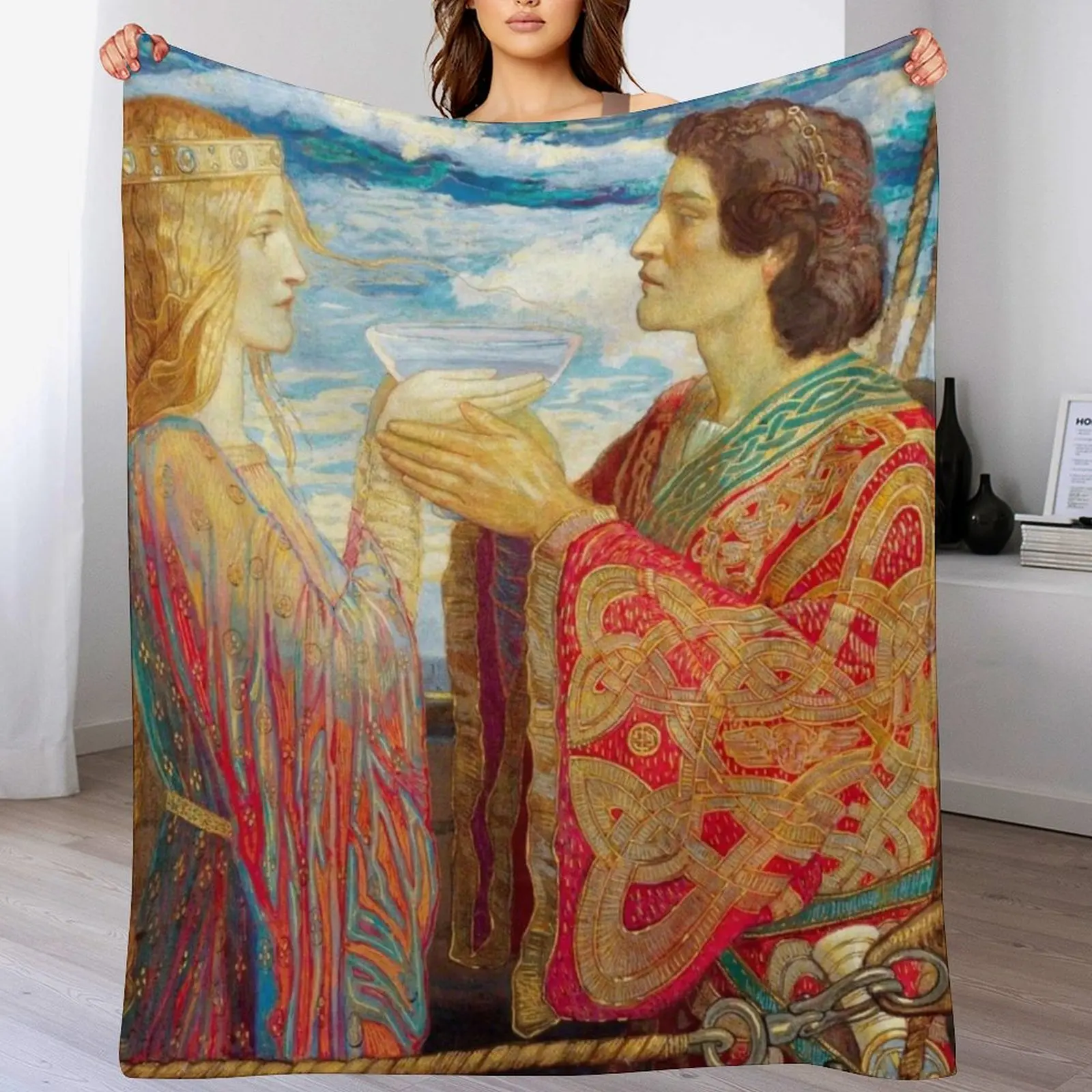 

Vintage Tristan and Isolde Throw Blanket Luxury Cute heavy to sleep Sofas Blankets