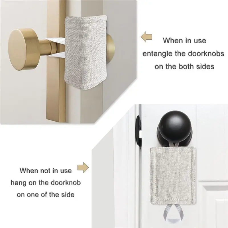 A20F-Door Muffler Quiet Door Closer Cushion, Padded Door Latch Cover For Nursery, Light Sleepers Noise Reduced 3Pack