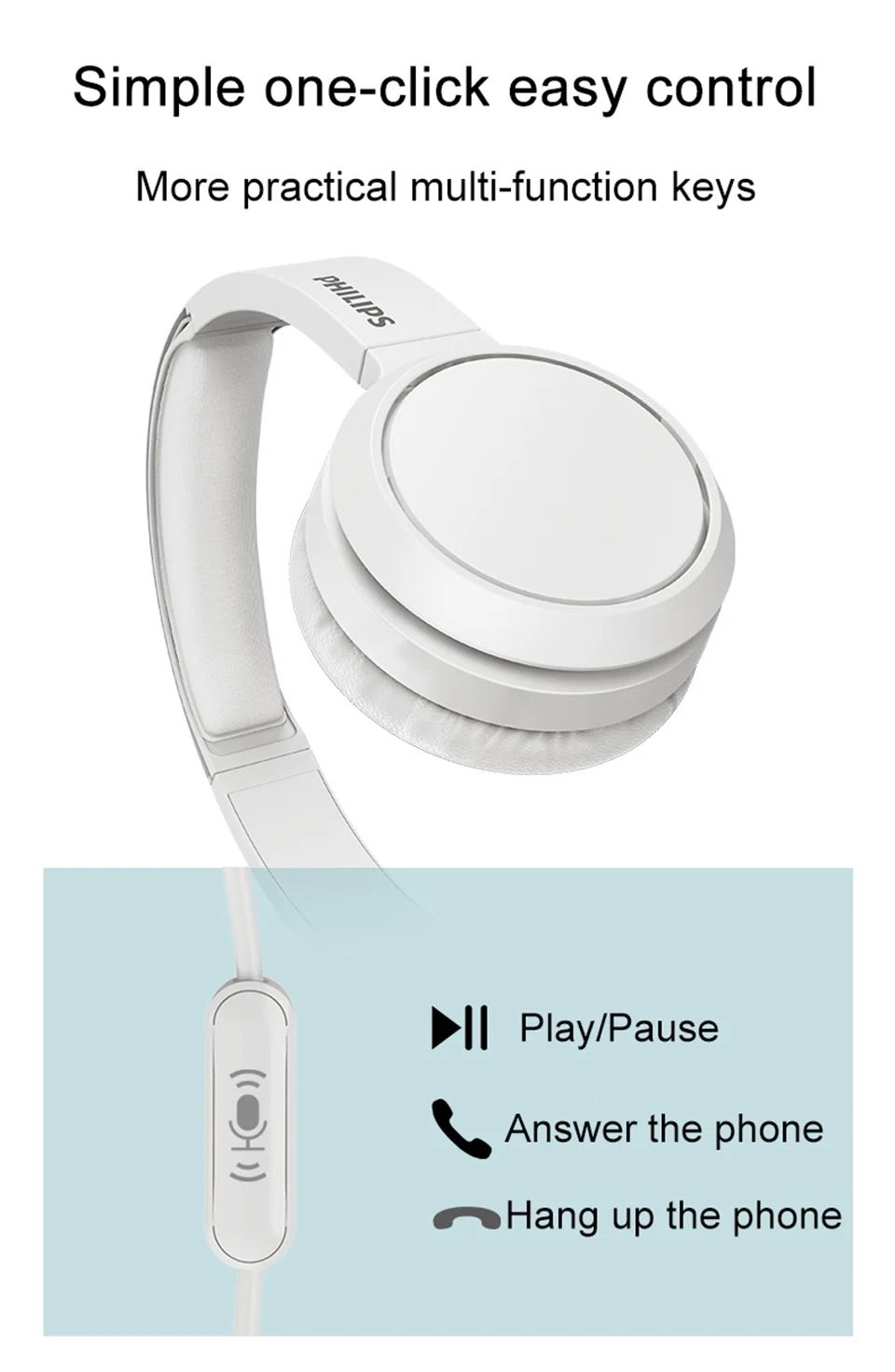 Philips TAH4105 Kabelgebundener 3,5-mm-Gaming-Kopfhörer, HiFi-Stereo, zusammenklappbar, praktische Kopfhörer, Online-Unterricht, Bildung, Lern-Headset – Detail 11