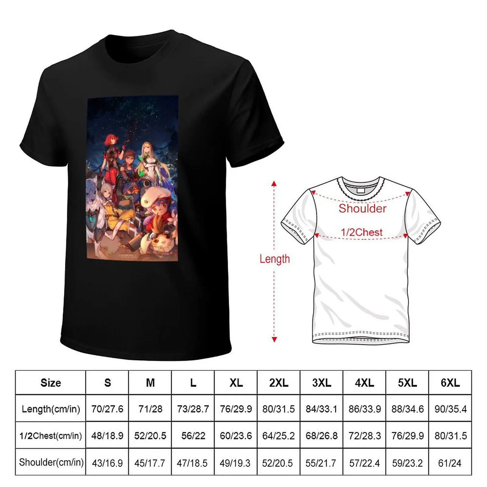 Xenoblade Chronicles 2 group video game art T-Shirt oversized cute clothes funny t shirts for men