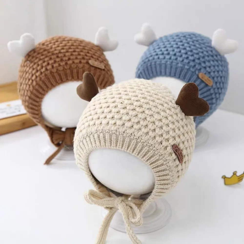 

Cute Love Knitted Hat Keep Warm Windproof Ear Protection Hat Thickened Ear Protection Winter Cap Children Boy Girl