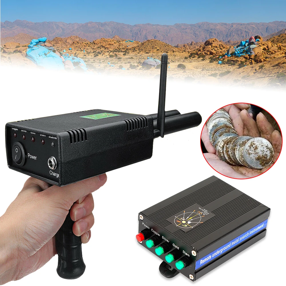 Professional Handheld Antenne Metal Detector Dual Probe Sample Gold Silver Copper Locator Scanner 12V 1000m DHL