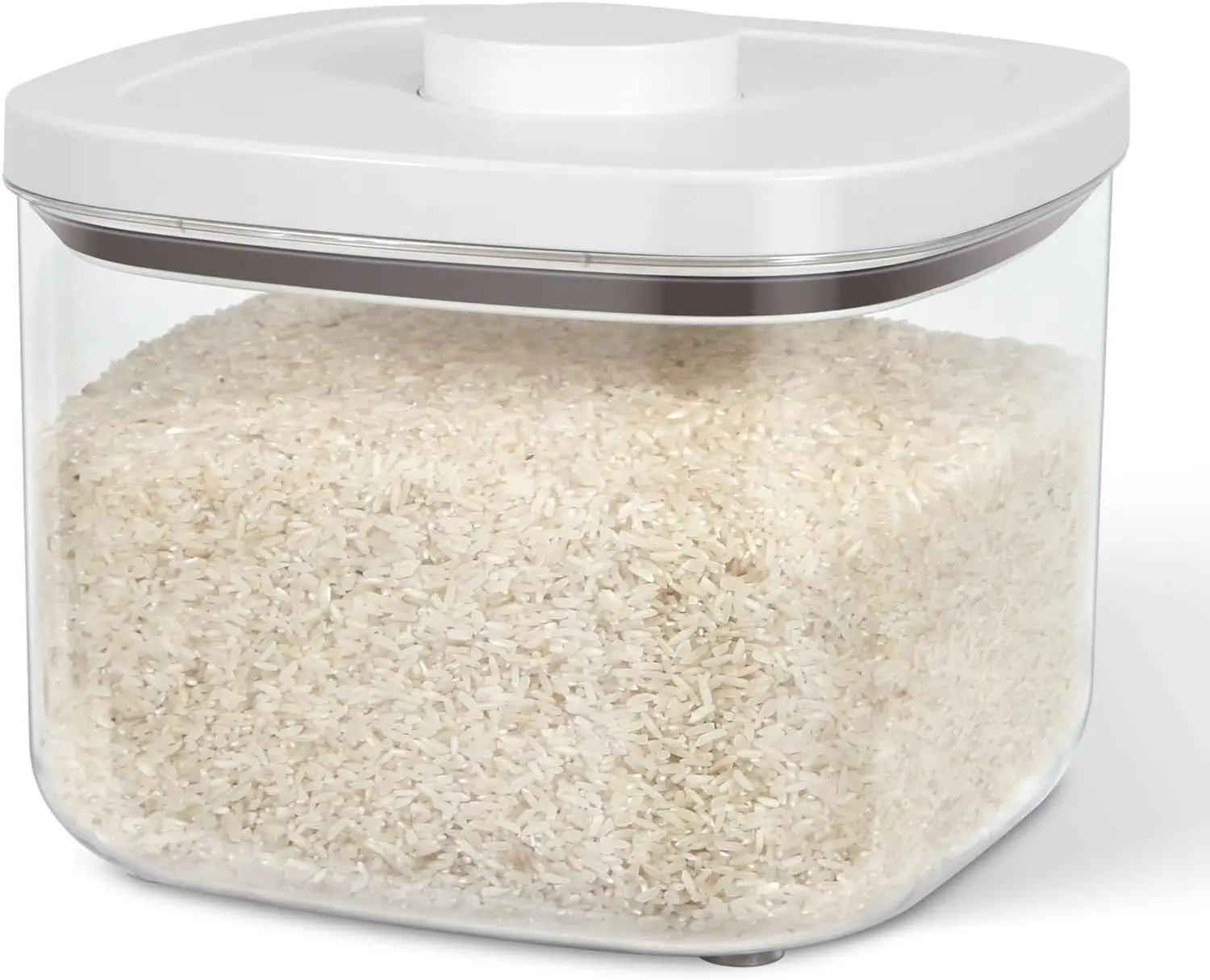 

Flour Storage Container -10 Lbs / 5.28 Qt Rice Container with Pop Up Lid & Measuring Scoop for Flour, Cereal, Dry Food