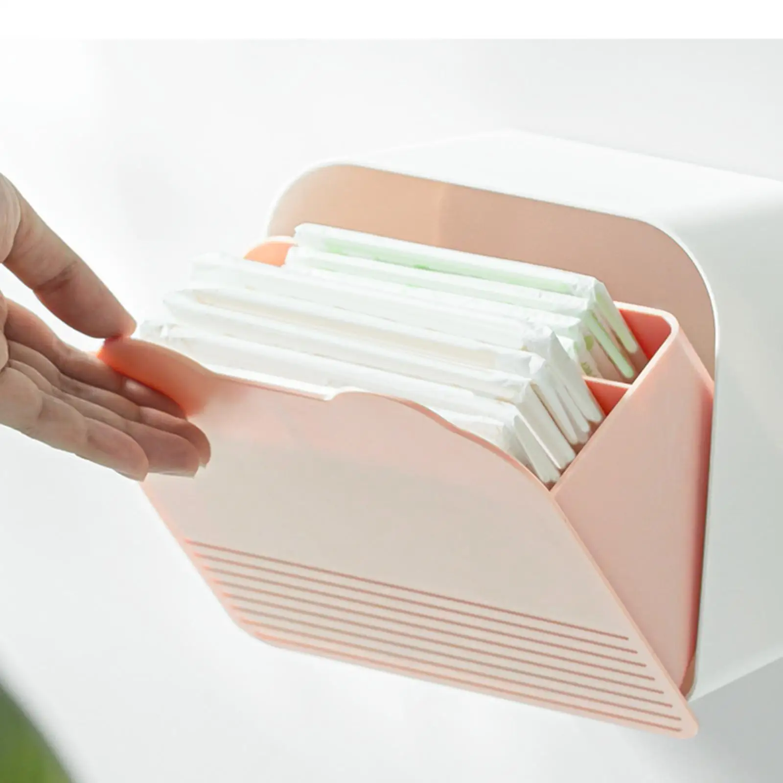 Wall Mounted Storage Box Sanitary Napkin Holder Container for Cotton Swabs