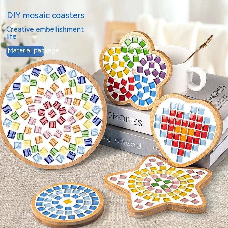 Mosaic Coaster DIY material bag for parent-child homemade creative boring handicrafts team relieve boredom Multiple Shapes