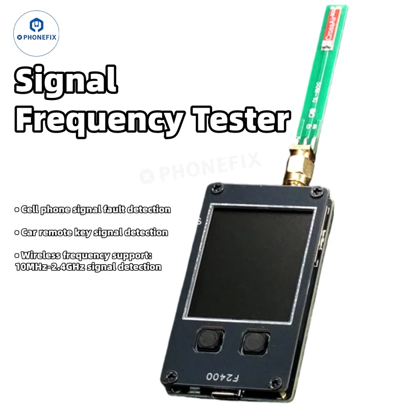 F2400 Signal Frequency Tester for Phone/BlueTooth/WiFi/Car Remote Key Signal Transmission Problems Fault Locates Detect Repair