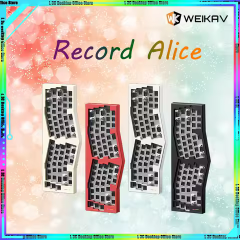 Weikav Record Alice Mechanical Keyboard Kit Tri-Mode Wireless Bluetooth RGB Custom CNC Aluminium Anodization Electrophoresis DIY