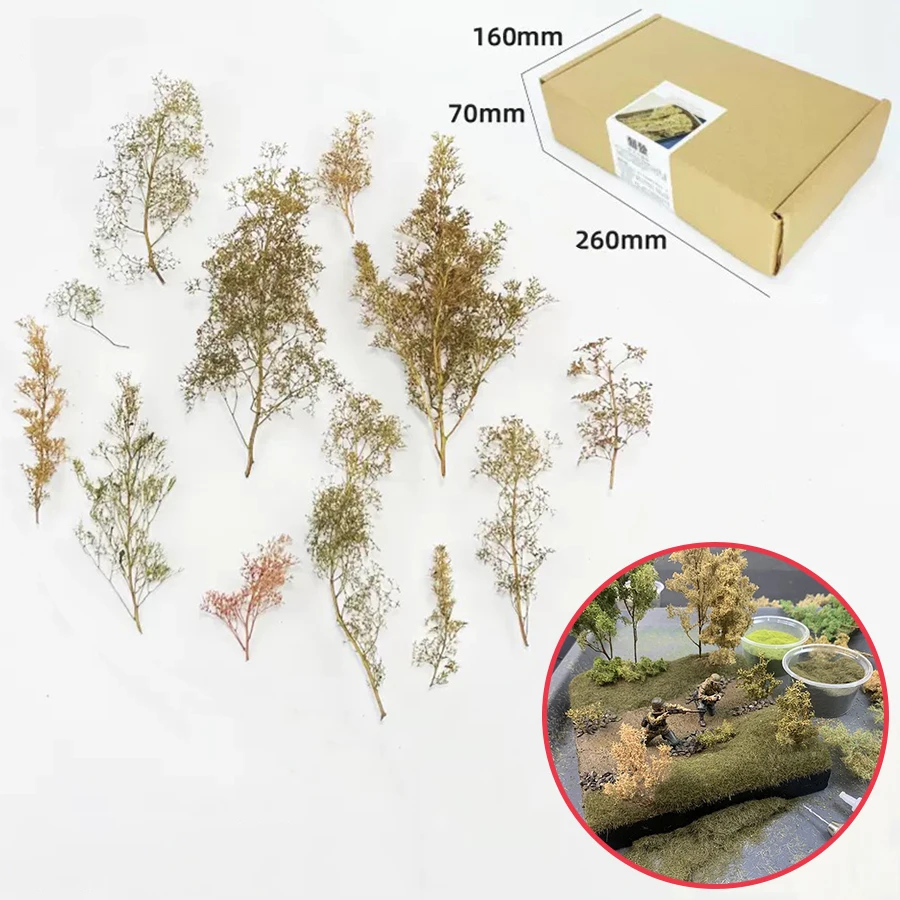 5-10cm Mini Tribulus Model Simulation Tree Scene Vegetation For HO N Train Railway Military Model DIY Building Making Materials