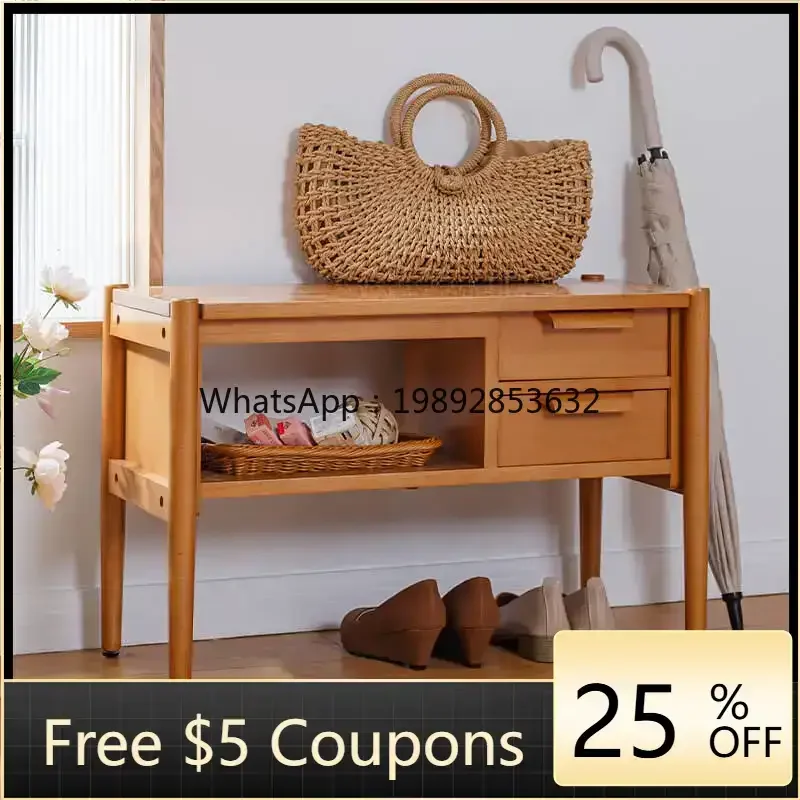 

GZ Shoe Changing Stool Footstool Long Sofa Solid Wood