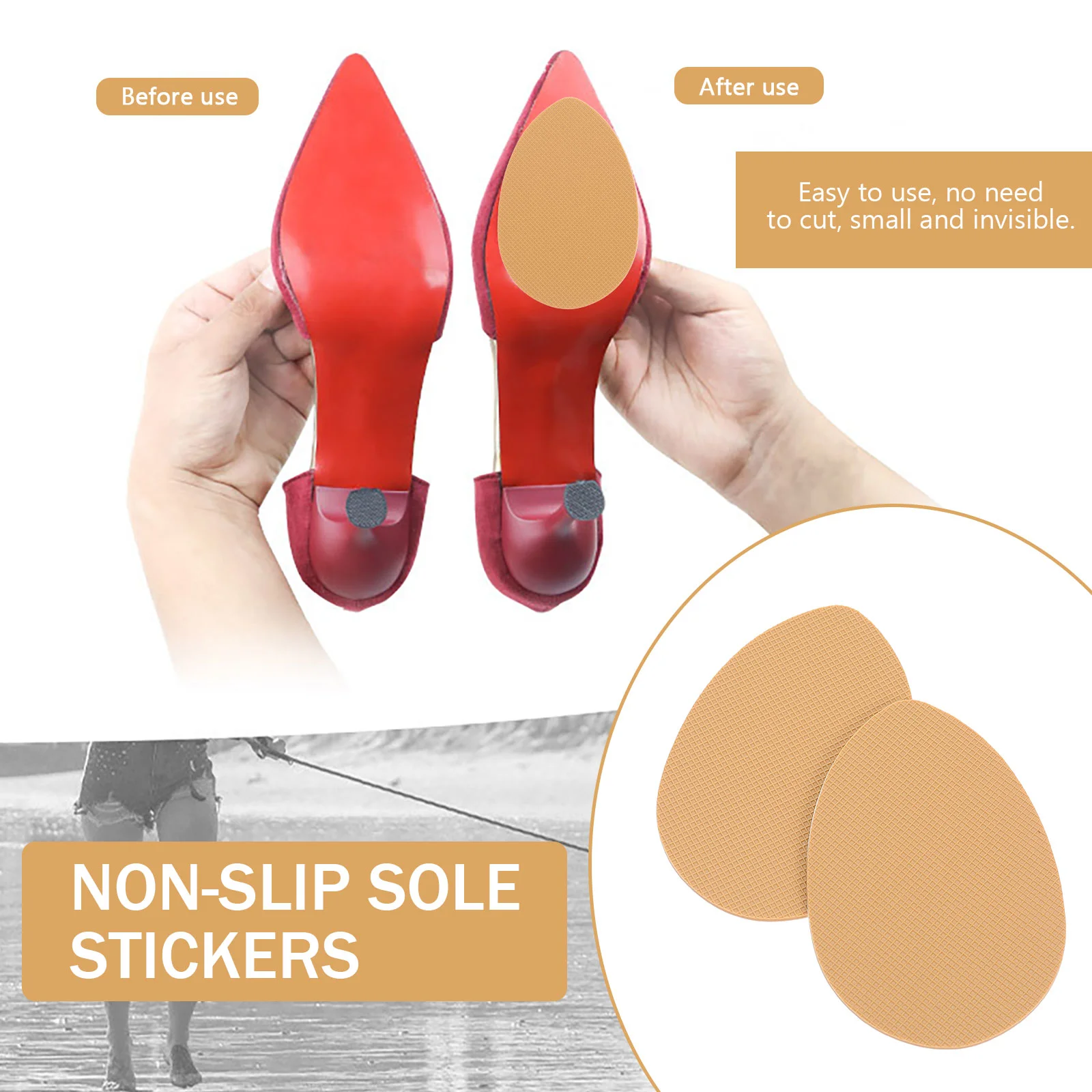 4 Pcs Anti-slip Stickers for Soles Metatarsal Pads Foot Comfortable Accessory Anti-skid Supply Silica Gel Cushion