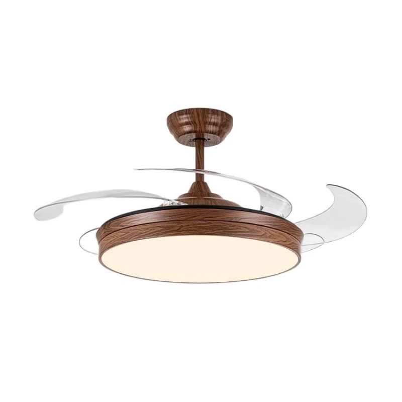 

Wabi silent wind invisible fan light walnut pattern retro restaurant chandelier