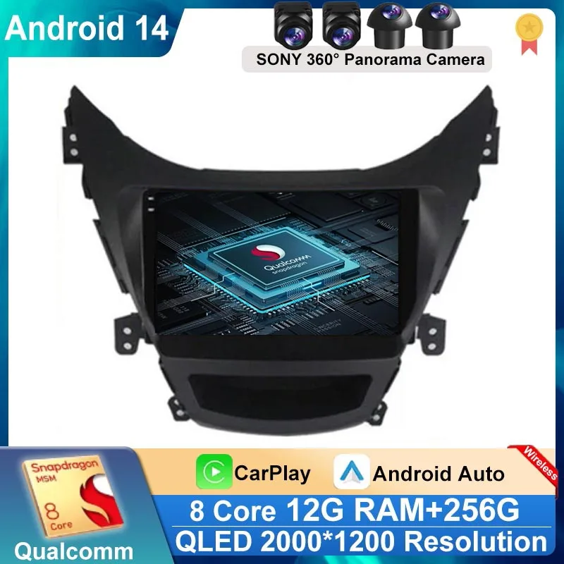 

Android 14 для Hyundai Elantra Avante I35 2011-2016 автомобильное радио 8 ядер мультимедиа автомобильный Carplay Android автомобильное беспроводное видео
