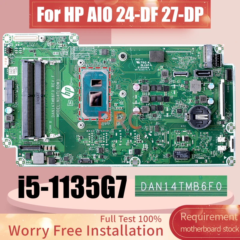 For HP AIO 24-DF 27-DP Laptop Motherboard DAN14TMB6F0 SRK05 i5-1135G7 Notebook Mainboard