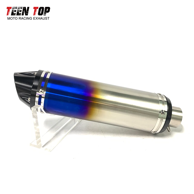 400CC 430mm Motorcycle Exhaust Muffler 51mm Escape Moto Tail Pipe GSX250R DL250 BJ300GS TNT300 G310R CRF230 CBR400 Racer Muffler