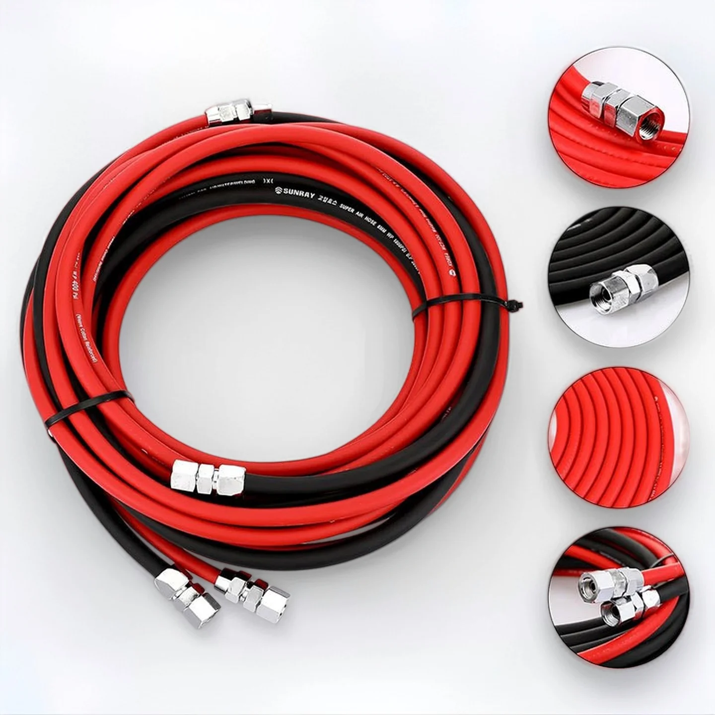 

25FT 5/16" Air Hose & 1/4" Fluid Hose Kit with 3/8" NPS Fittings for Spray Guns