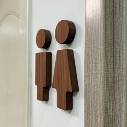Bathroom Decoration Premium Bathroom Sign Solid Wood Men's And Women's Toilet Sign Home Bathroom Decor