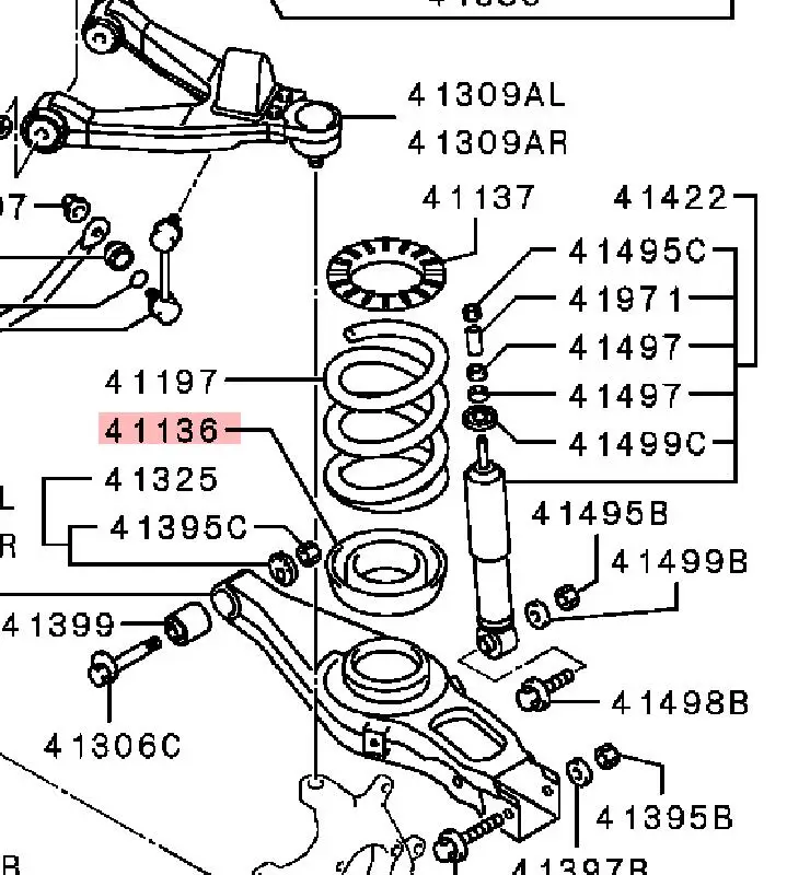 PAJERO3 4 V70V60V80V90W PAD,RR SUSP SPRING,LOWER MR418047