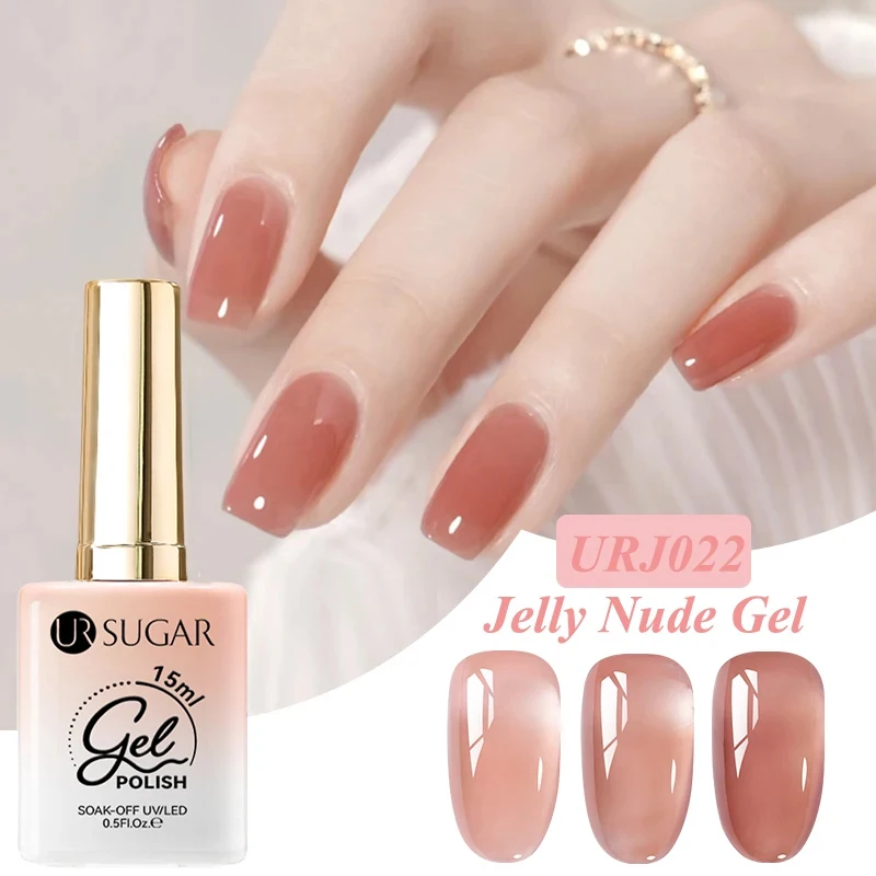 

UR SUGAR Caramel Jelly Gel Nail Polish 15ml Transparent Clear Brown Crystal Nude Gel Polish Nail Art Varnish for Fall Winter