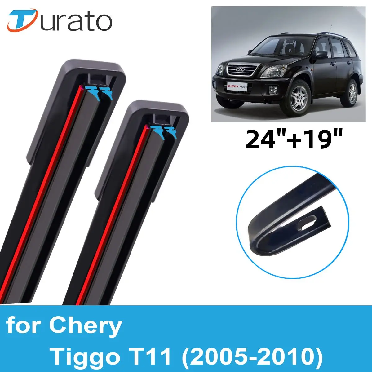 

Щетки стеклоочистителя автомобильные 2 шт. для 2005-2010 Chery Tiggo T11, лобовое стекло переднего ветрового стекла, двойные резиновые автомобильные аксессуары 2008 2009 2010