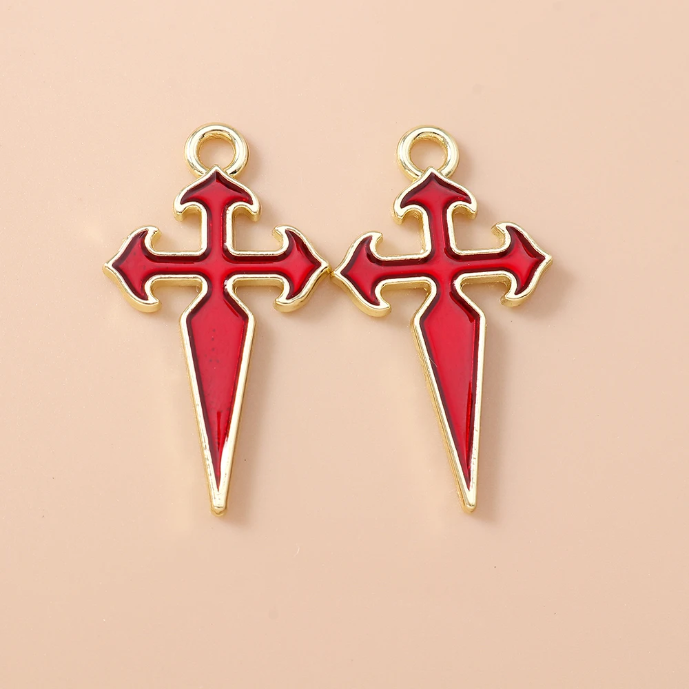 Leslie 5 Stück Retro Gothic Spinnennetz Herz Kreuz Charms für Schmuckherstellung Metall Steampunk Herz Anhänger DIY Ohrringe Halsketten – Detail 12