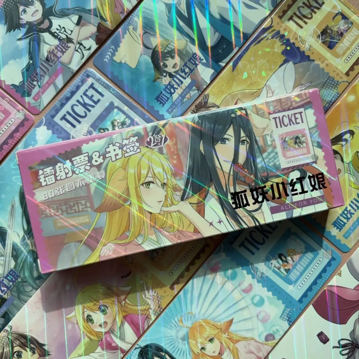 40 stks/set Anime Fox Spirit Matchmaker Fotokaart Dubbelzijdig Patroon Laser Ticket Kaarten Collectie Hoge Kwaliteit